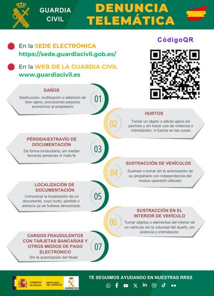 LA GUARDIA CIVIL OFRECE LA POSIBILIDAD DE PRESENTAR DENUNCIAS TELEMÁTICAS SIN TENER QUE ACUDIR A UNA INSTALACIÓN OFICIAL