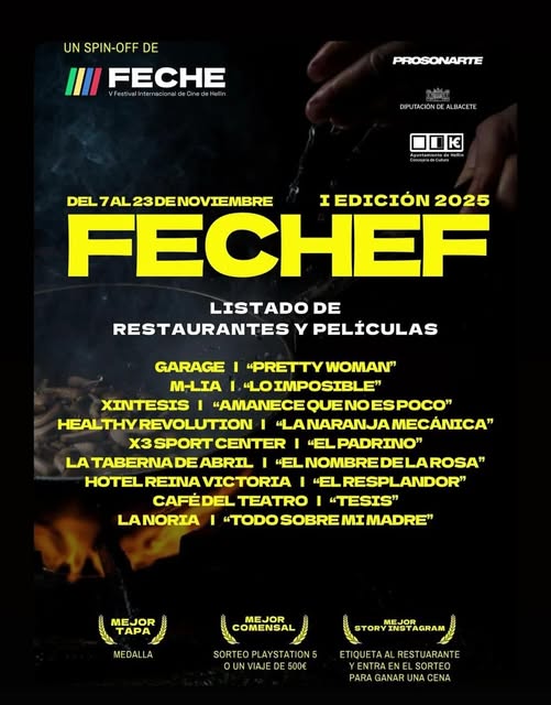 CINE Y GASTRONOMÍA SE UNEN EN LA NOVEDOSA RUTA DE LA TAPA DEL FESTIVAL DE CINE DE HELLÍN