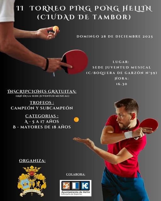 LLEGA EL II TORNEO DE PING PONG HELLÍN (CIUDAD DEL TAMBOR)
