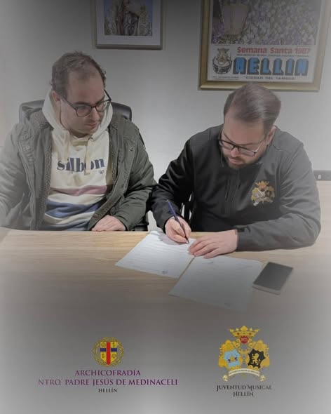 JUVENTUD MUSICAL Y LA ARCHICOFRADÍA DE NUESTRO PADRE JESÚS DE MEDINACELI DE HELLÍN, RENUEVAN EL COMPROMISO QUE LES UNE DESDE LOS AÑOS 70 DEL SIGLO PASADO