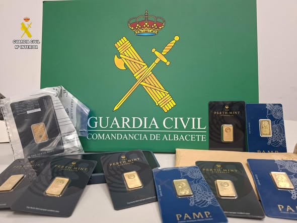 LA GUARDIA CIVIL DE ALBACETE DETIENE A DOS PERSONAS POR ESTAFA EN LA VENTA DE SUPUESTAS PIEZAS DE ORO A TRAVÉS DE UNA PLATAFORMA DIGITAL