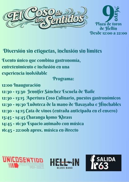 ESTE SÁBADO NO PUEDES FALTAR EN «EL COSO DE LOS SENTIDOS», A BENEFICIO DE LA ASOCIACIÓN DESARROLLO HELLÍN