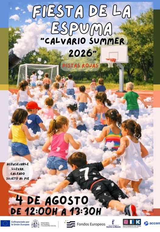 UNA FIESTA DE LA ESPUMA SERÁ EL COLOFÓN DE LA ESCUELA DE VERANO CALVARIO SUMMER 2026