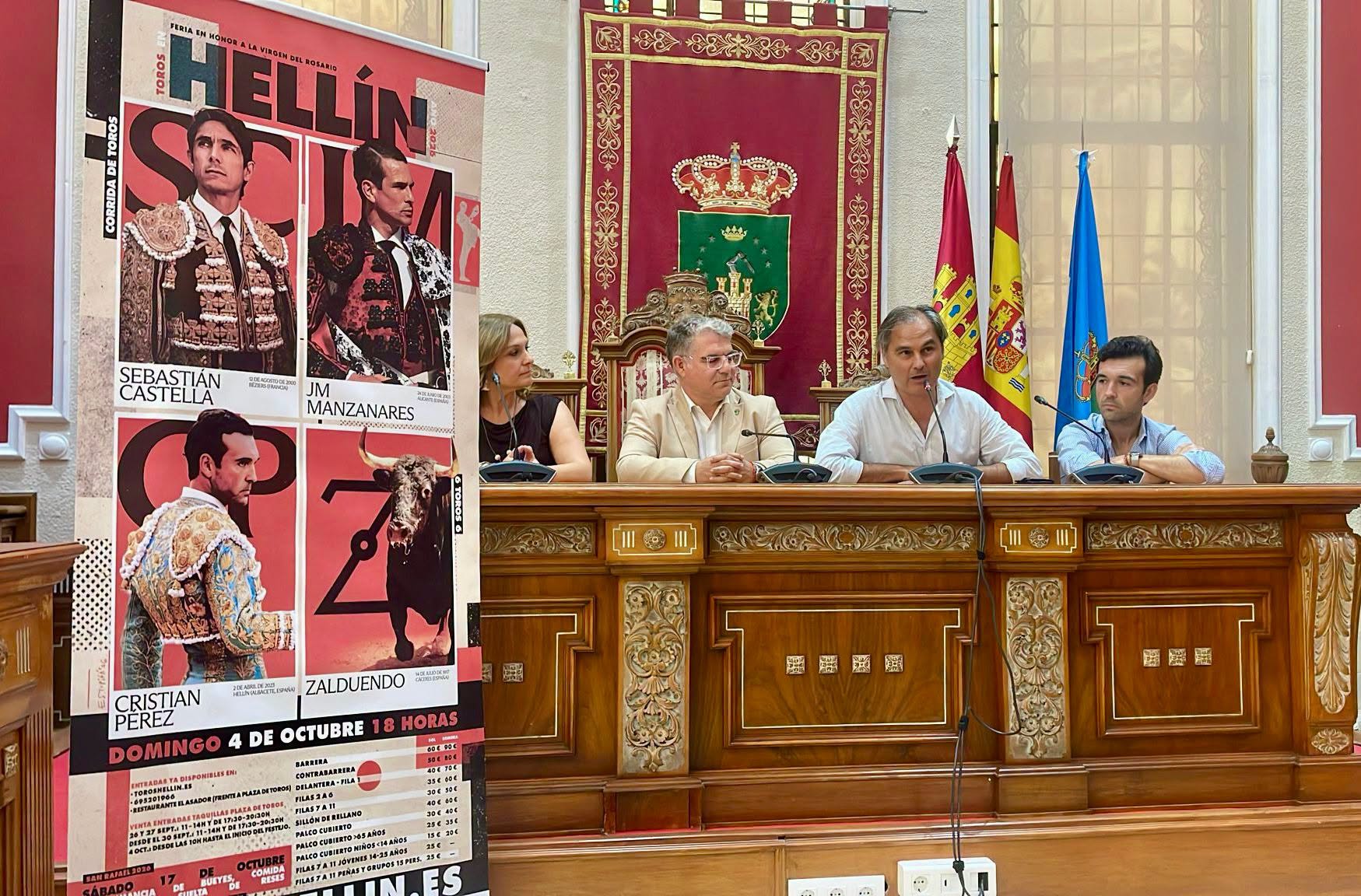 CASTELLA, MANZANARES Y CRISTIAN PÉREZ: FIGURAS Y EL ÍDOLO LOCAL PARA LA RECUPERACIÓN DE LA CORRIDA DE FERIA EN HELLÍN TRES AÑOS DESPUÉS